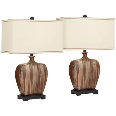 Possini Euro Design Possini Euro Julius 27" Copper Drip Modern Ceramic Lamps Set Of 2