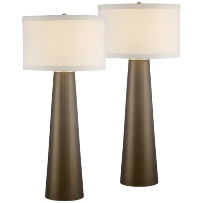 Possini Euro Design Possini Euro Karen 36" High Dark Gold Tall Glass Table Lamps Set Of 2
