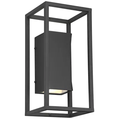 Possini Euro Design Possini Euro Kell 14" Textured Black Box Led Up And Down Wall Light