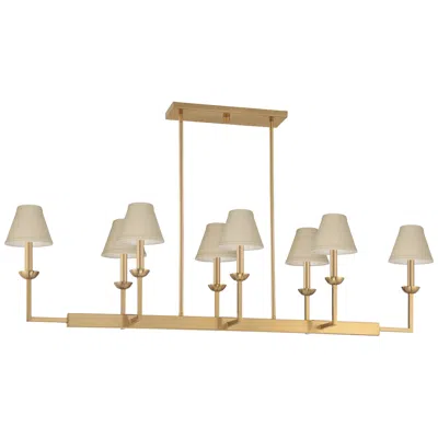 Possini Euro Design Possini Euro Kime 50"w Gold 8-light Island Chandelier W/ Beige Shades