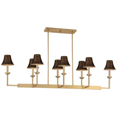 Possini Euro Design Possini Euro Kime 50"w Gold 8-light Island Chandelier W/ Black Shades