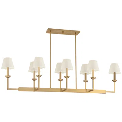 Possini Euro Design Possini Euro Kime 50"w Gold 8-light Island Chandelier W/ White Shades