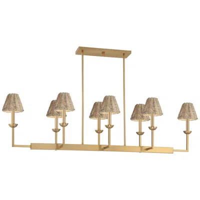 Possini Euro Design Possini Euro Kime 50"w Gold 8-light Island Chandelier W/ Wicker Shades