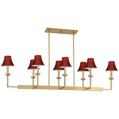 Possini Euro Design Possini Euro Kime 50"w Gold 8-light Island Chandelier With Red Shades