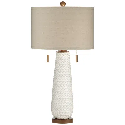 Possini Euro Design Possini Euro Kingston 32 3/4" White Ceramic Table Lamp With Usb Dimmer