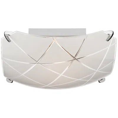 Possini Euro Design Possini Euro Lattice 13 3/4" Chrome And Frosted Glass Ceiling Light