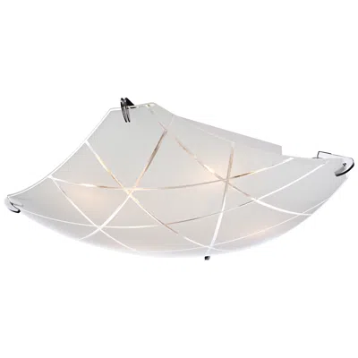 Possini Euro Design Possini Euro Lattice 16 1/2" Chrome And Frosted Glass Ceiling Light