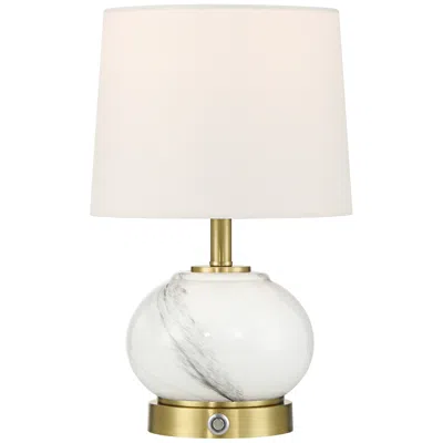 Possini Euro Design Possini Euro Liana 14 3/4"h Gray White Glass Battery Power Accent Lamp