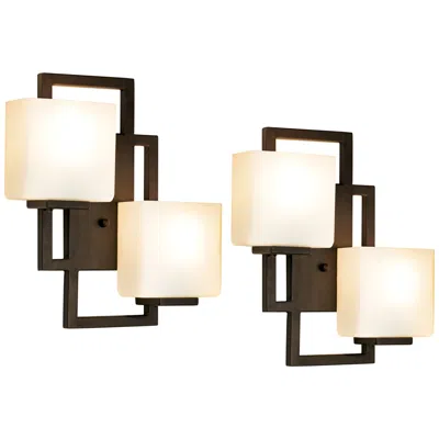 Possini Euro Design Possini Euro Lighting On The Square 15.5" Bronze Wall Sconces Set Of 2