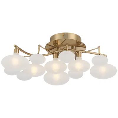 Possini Euro Design Possini Euro Lilypad 19 1/4" Wide Soft Gold Etched Glass Ceiling Light