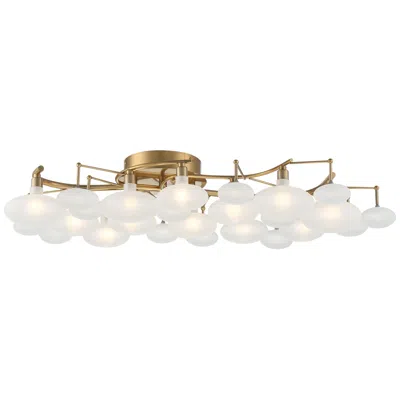 Possini Euro Design Possini Euro Lilypad 30 1/4" Warm Brass Frosted Glass Ceiling Light
