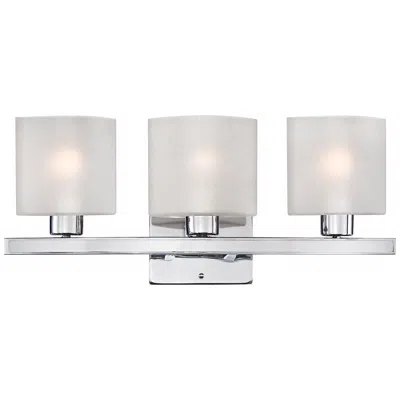 Possini Euro Design Possini Euro Linen Glass 23 1/2" Wide Chrome Bath Light