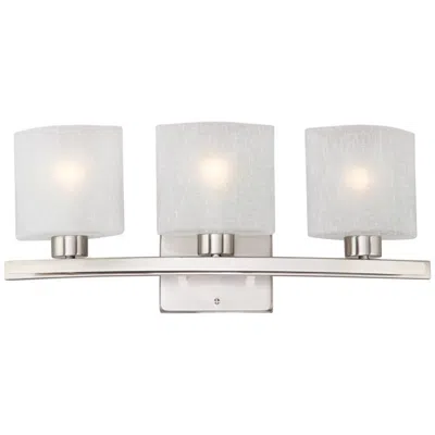 Possini Euro Design Possini Euro Linen Glass 23 1/2"w Brushed Nickel Bath Light