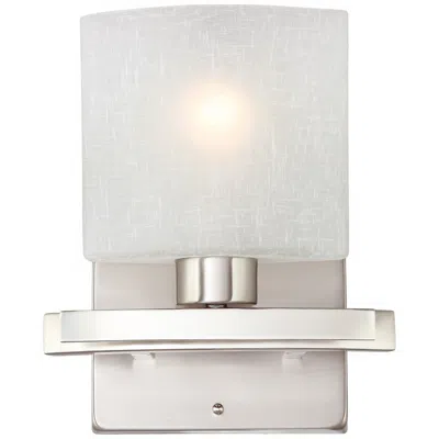 Possini Euro Design Possini Euro Linen Glass 8 1/2"w Brushed Nickel Wall Sconce