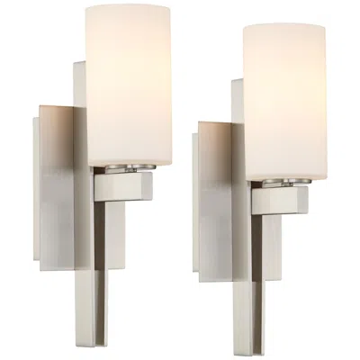 Possini Euro Design Possini Euro Ludlow 14" High Brushed Nickel Wall Sconce Set Of 2