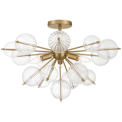 Possini Euro Design Possini Euro Magrania 23" Wide Gold Sputnik 3-light Ceiling Light