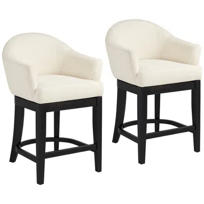 Possini Euro Design Possini Euro Manfredi 25 3/4"h Ivory Swivel Counter Stool Set Of 2