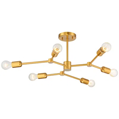 Possini Euro Design Possini Euro Marco 25" Wide Brass 6-light Modern Sputnik Ceiling Light