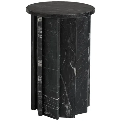 Possini Euro Design Possini Euro Marquine 22" High Carved Black Marble End Table