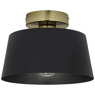 Possini Euro Design Possini Euro Mccovey 9 3/4" Wide Modern Black And Brass Ceiling Light