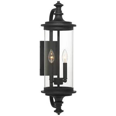 Possini Euro Design Possini Euro Medici 24 1/2" Black And Glass 2-light Outdoor Wall Light