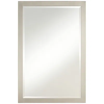 Possini Euro Design Possini Euro Metzeo 33" X 22" Brushed Nickel Wall Mirror