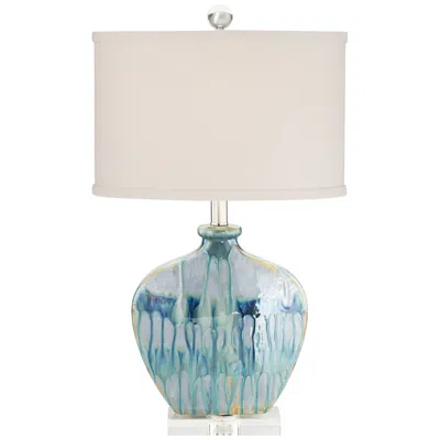 Possini Euro Design Possini Euro Mia 25" Hand-crafted Blue Drip Ceramic Table Lamp