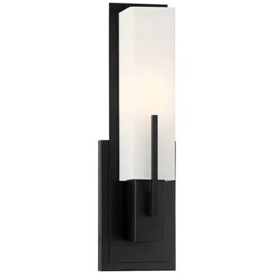 Possini Euro Design Possini Euro Midtown 15" High White Glass Black Wall Sconce