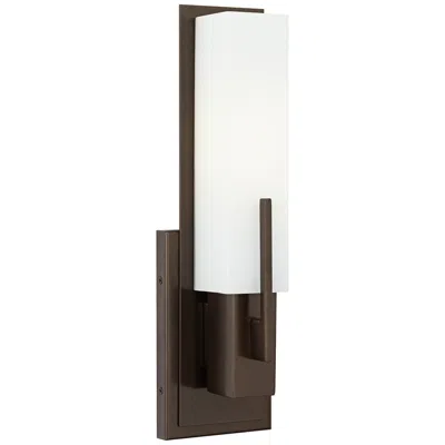 Possini Euro Design Possini Euro Midtown 15" High White Glass Bronze Wall Sconce