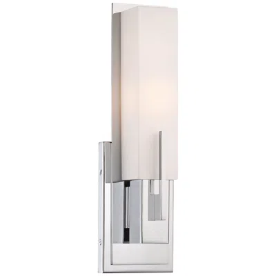 Possini Euro Design Possini Euro Midtown 15" High White Glass Chrome Wall Sconce
