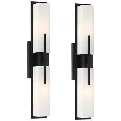 Possini Euro Design Possini Euro Midtown 23 1/2" Black Bath Bar Light Fixture Set Of 2