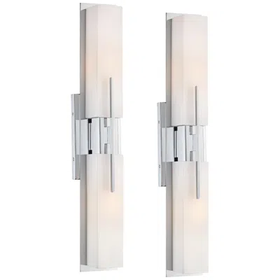 Possini Euro Design Possini Euro Midtown 23 1/2" High Chrome Bath Light Set Of 2