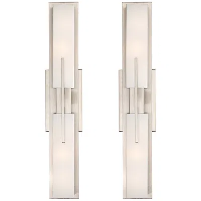 Possini Euro Design Possini Euro Midtown 23 1/2" High Satin Nickel Bath Light Set Of 2