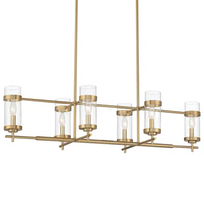 Possini Euro Design Possini Euro Mikel 42" Wide Gold Modern 6-light Linear Island Pendant