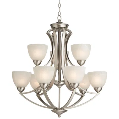 Possini Euro Design Possini Euro Milbury 30" Wide Satin Nickel 9-light Chandelier
