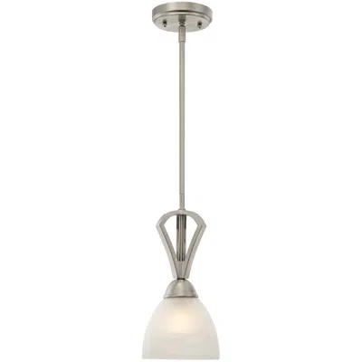 Possini Euro Design Possini Euro Milbury 6" Wide Satin Nickel And White Glass Mini Pendant