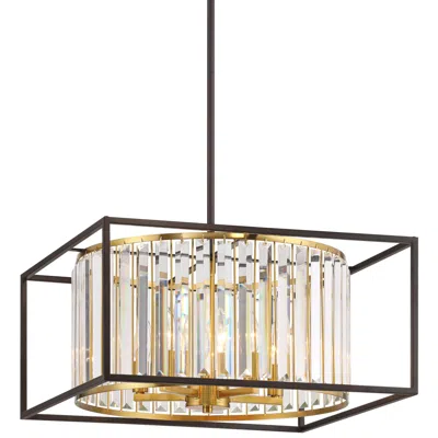 Possini Euro Design Possini Euro Milne 20" Wide Bronze And Burnished Brass 5-light Pendant