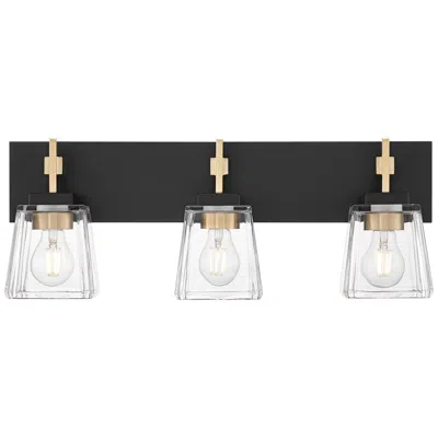 Possini Euro Design Possini Euro Mulligan 23 1/2"w Black Brass 3-light Modern Bath Light