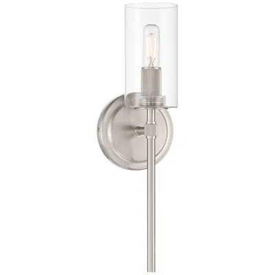 Possini Euro Design Possini Euro Murdock 15 1/2"h Brushed Nickel Clear Glass Wall Sconce