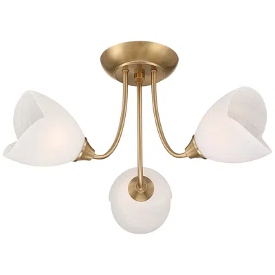 Possini Euro Design Possini Euro Nessa 20" Wide Warm Brass Tulips 3-light Ceiling Light