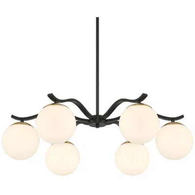 Possini Euro Design Possini Euro Newall 30" Wide Black And Brass 6-light Chandelier