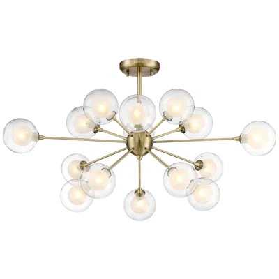 Possini Euro Design Possini Euro Nimbus 30 1/2" 15-light Glass Brass Sputnik Ceiling Light