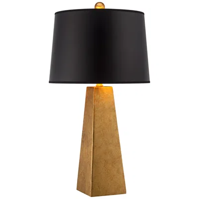 Possini Euro Design Possini Euro Obelisk 26" Modern Gold Leaf Table Lamp With Usb Dimmer