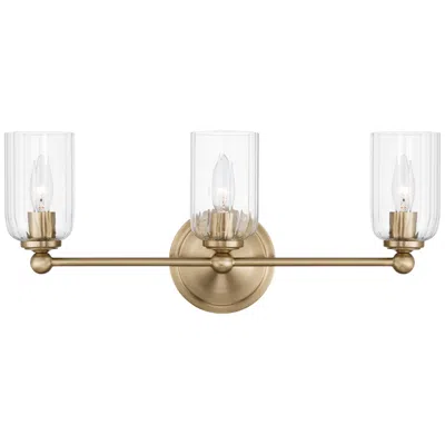 Possini Euro Design Possini Euro Oliver 21 3/4"w Satin Brass And Glass 3-light Bath Light