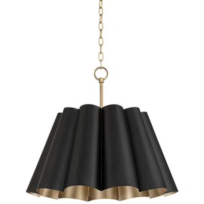 Possini Euro Design Possini Euro Olmos 24" Wide Black And Gold 4-light Metal Pendant Light