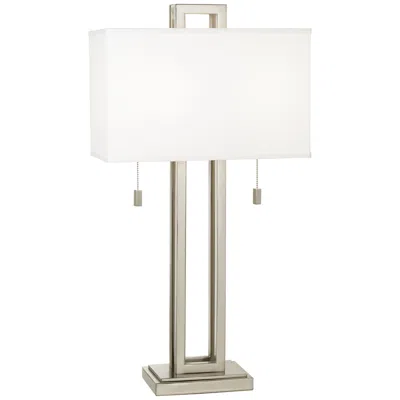 Possini Euro Design Possini Euro Open Rectangle 30" Brushed Nickel Table Lamp