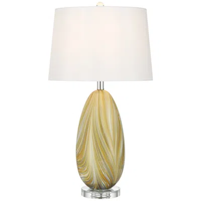 Possini Euro Design Possini Euro Pablo 27" High Modern Yellow Vortex Art Glass Table Lamp