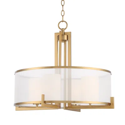 Possini Euro Design Possini Euro Persephone 24" Wide Warm Antique Brass Drum Pendant Light