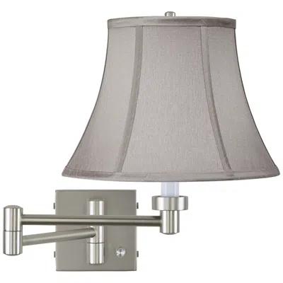 Possini Euro Design Possini Euro Pewter Gray Bell Brushed Nickel Swing Arm Wall Lamp