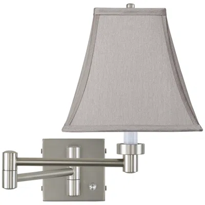 Possini Euro Design Possini Euro Pewter Gray Square Brushed Nickel Swing Arm Wall Lamp